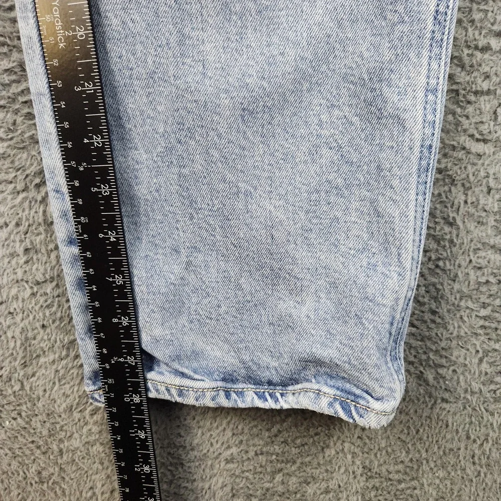High Rise Porkchop Pocket Straight Leg Jeans Women's Size 31 Light Wash Stretch